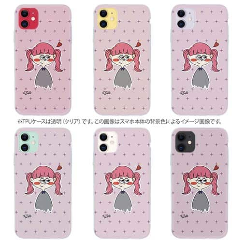 【Pariko】【TPUケース】恋するん女の子(ピンク) アメコミ