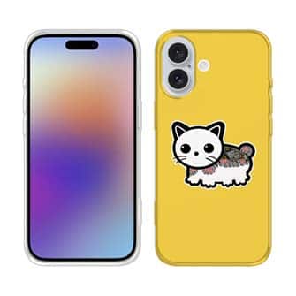 【TPU】【彫姫】TATTOO HURTS 猫（イエロー）　和彫りデザイン