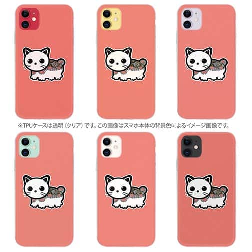 【TPU】【彫姫】TATTOO HURTS 猫（ピンク）　和彫りデザイン