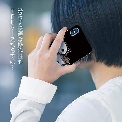 【TPU】【彫姫】TATTOO HURTS 猫（ブラック）　和彫りデザイン