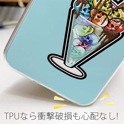 【TPU】【彫姫】ドクロパフェ？（ライトブルー）　和彫りデザイン