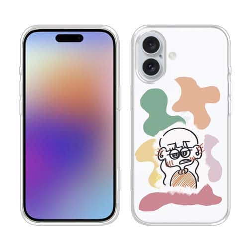 【Pariko】【TPUケース】ステッカー風カラフル女の子ver