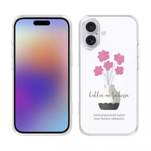 【TPU】北欧デザイン ピンクの花