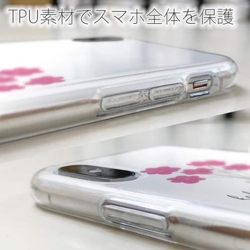 【TPU】北欧デザイン ピンクの花