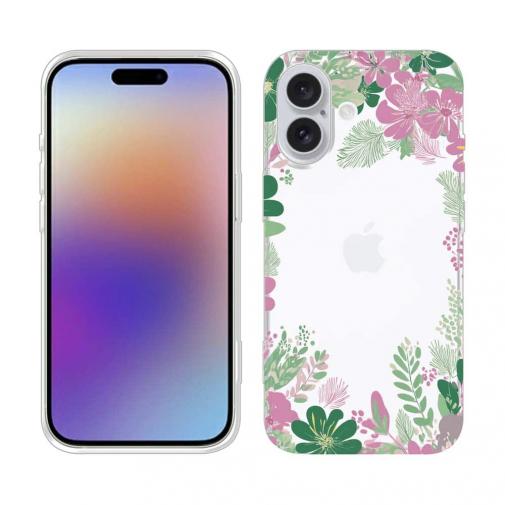 【TPU】北欧デザイン グリーン&ピンク