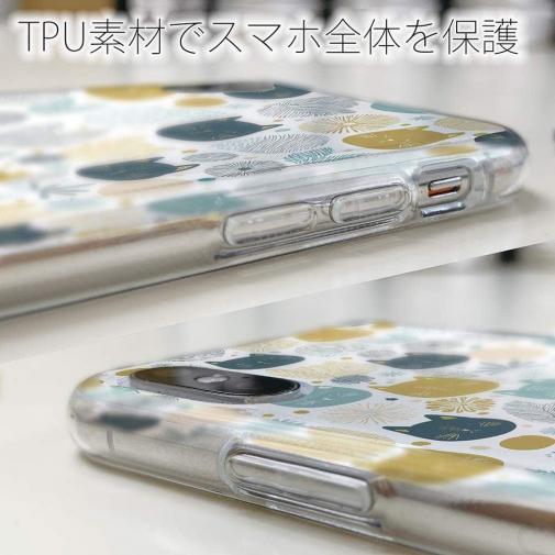 【TPU】北欧デザイン 猫と花