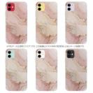 【TPU】くすみカラーマーブル調 ピンク＆ゴールド