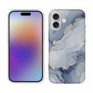 【TPU】くすみカラーマーブル調 ブルー＆ゴールド