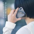 【TPU】くすみカラーマーブル調 ブルー＆ゴールド