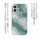 【TPU】くすみカラーマーブル調 グリーン＆ゴールド