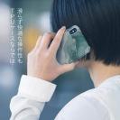 【TPU】くすみカラーマーブル調 グリーン＆ゴールド