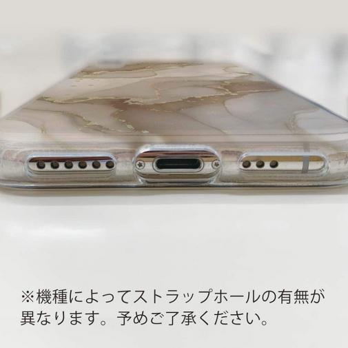 【TPU】くすみカラーマーブル調 ベージュ＆ゴールド