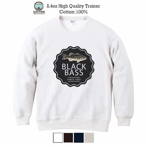 【トレーナー】ブラックバスの歴史 8.4oz Cotton:100%