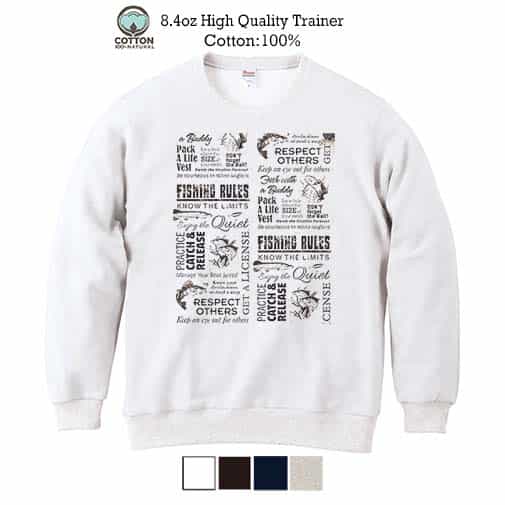 【トレーナー】FISHING RULES 8.4oz Cotton:100%