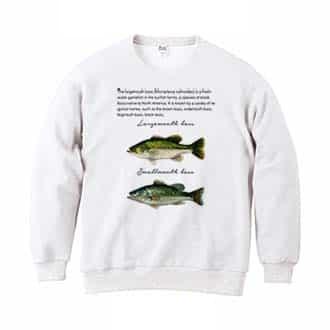 【トレーナー】オオクチバス(ラージマウスバス)とコクチバス(スモールマウスバス) 8.4oz Cotton:100%