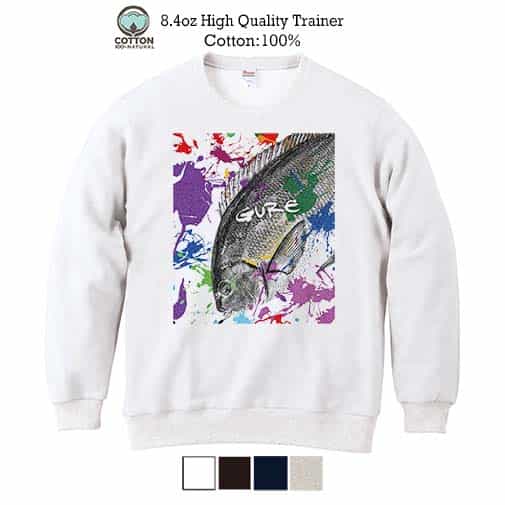 【トレーナー】グレ(メジナ) ペンキペイント 8.4oz Cotton:100%