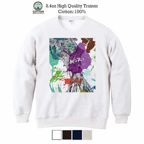 【トレーナー】アオリイカ ペンキペイント 8.4oz Cotton:100%
