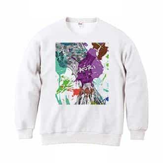 【トレーナー】アオリイカ　ペンキペイント 8.4oz Cotton:100%