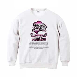 【トレーナー】バスフィッシング　ローライダーフォント　ショッキングピンク 8.4oz Cotton:100%