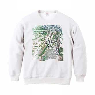 【トレーナー】ブラックバスのバイト　ペイント風　グリーン 8.4oz Cotton:100%