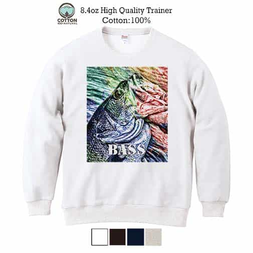 【トレーナー】ブラックバス ハンドランディング カラフル 8.4oz Cotton:100%