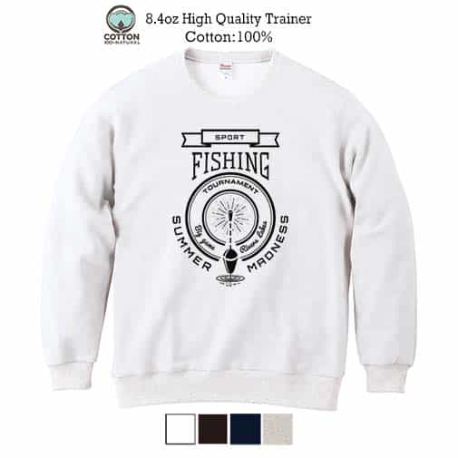 【トレーナー】釣りエンブレム 8.4oz Cotton:100%