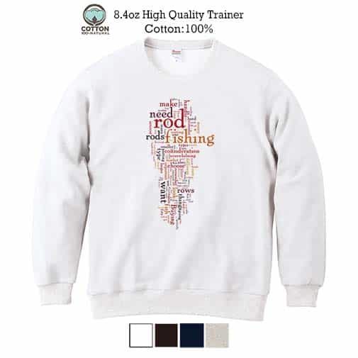【トレーナー】ルアーフィッシング テキストデザイン 8.4oz Cotton:100%