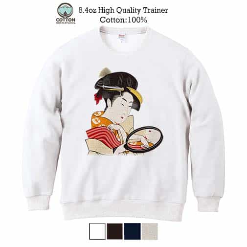【トレーナー】浮世絵 美人絵 その1 8.4oz Cotton:100%