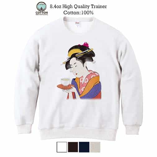 【トレーナー】浮世絵 美人絵 その2 8.4oz Cotton:100%