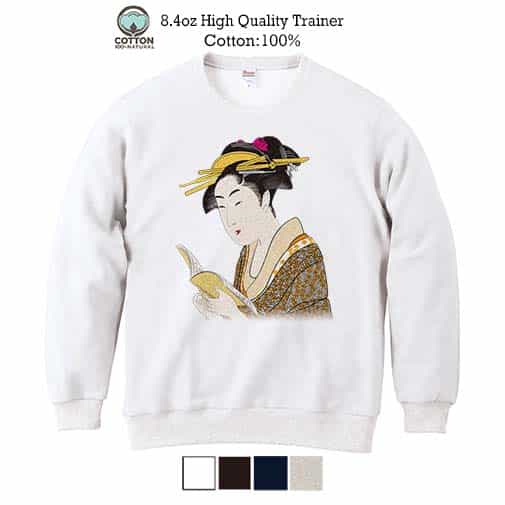 【トレーナー】浮世絵 美人絵 その4 8.4oz Cotton:100%