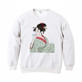 【トレーナー】浮世絵　美人絵　その5 8.4oz Cotton:100%