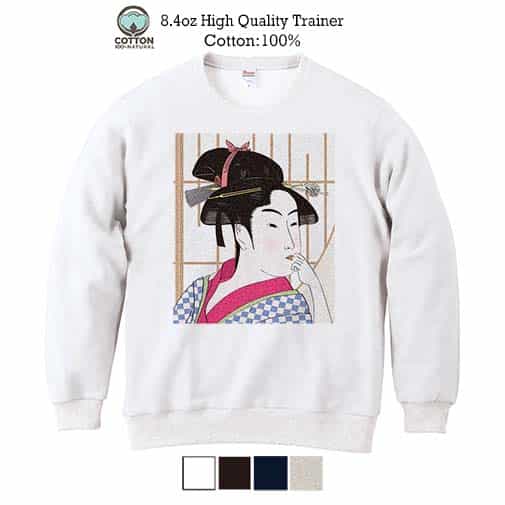 【トレーナー】浮世絵 江戸美人1 8.4oz Cotton:100%