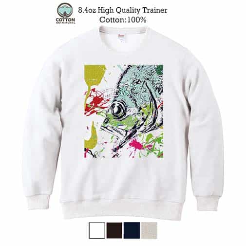 【トレーナー】メバル　ペンキペイント 8.4oz Cotton:100%