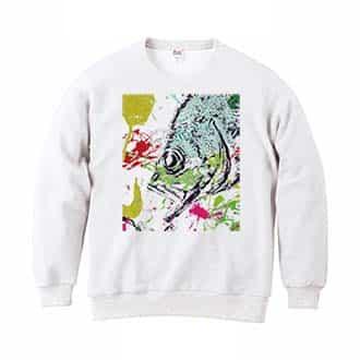 【トレーナー】メバル　ペンキペイント 8.4oz Cotton:100%