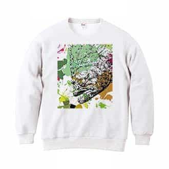 【トレーナー】ヒラメ　ペンキペイント 8.4oz Cotton:100%