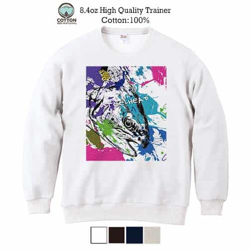 【トレーナー】ニジマス(スチールヘッド) ペンキペイント 8.4oz Cotton:100%