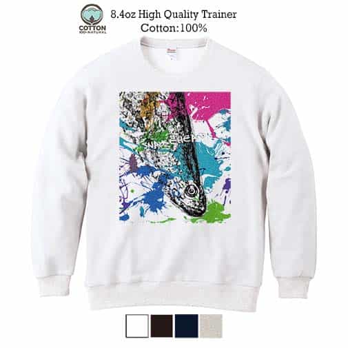 【トレーナー】ライギョ ペンキペイント 8.4oz Cotton:100%