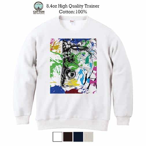 【トレーナー】ヘラブナ ペンキペイント 8.4oz Cotton:100%