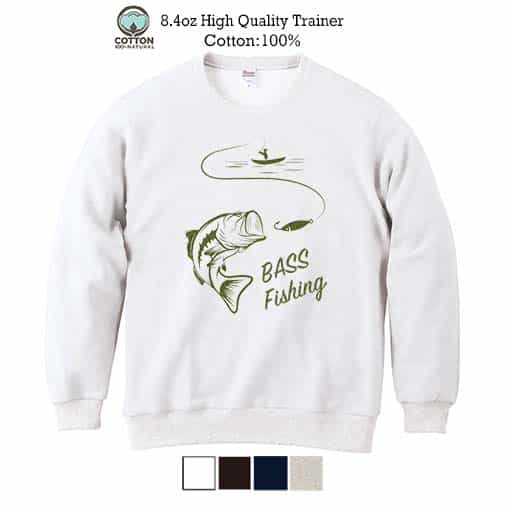 【トレーナー】バス釣り 8.4oz Cotton:100%