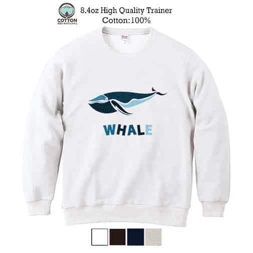 【トレーナー】ホエールウォッチング 8.4oz Cotton:100%