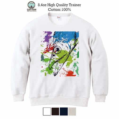 【トレーナー】タチウオ　ペンキペイント 8.4oz Cotton:100%