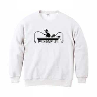 【トレーナー】【釣りざんまい】愛犬と釣りを楽しむアングラー 8.4oz Cotton:100%