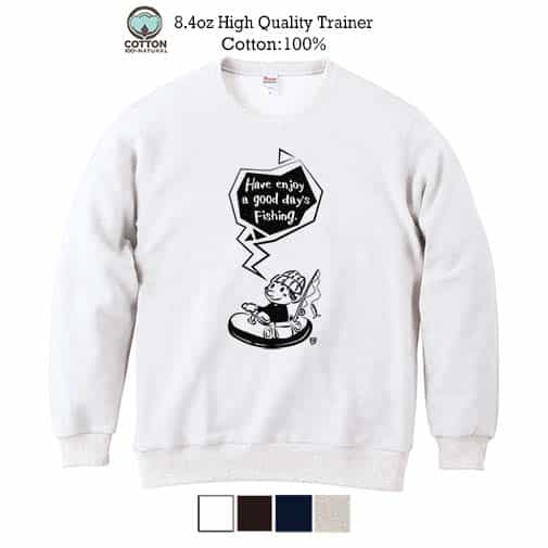 【トレーナー】【釣りざんまい】ゴムボートアングラー 8.4oz Cotton:100%