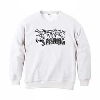 【トレーナー】【釣りざんまい】釣りをとにかく楽しもう!_モノクロ 8.4oz Cotton:100%