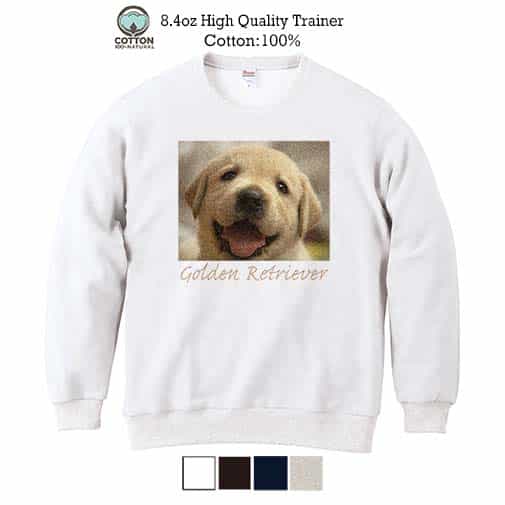 【トレーナー】ゴールデンレトリバーの子犬 8.4oz Cotton:100%
