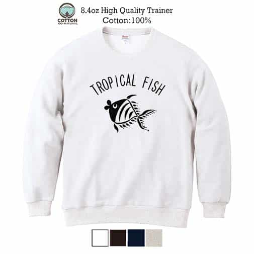 【トレーナー】【釣りざんまい】トロピカルフィッシュ 8.4oz Cotton:100%