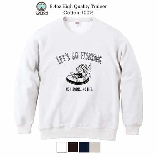 【トレーナー】【釣りざんまい】レッツゴーフィッシング ボートアングラー 8.4oz Cotton:100%