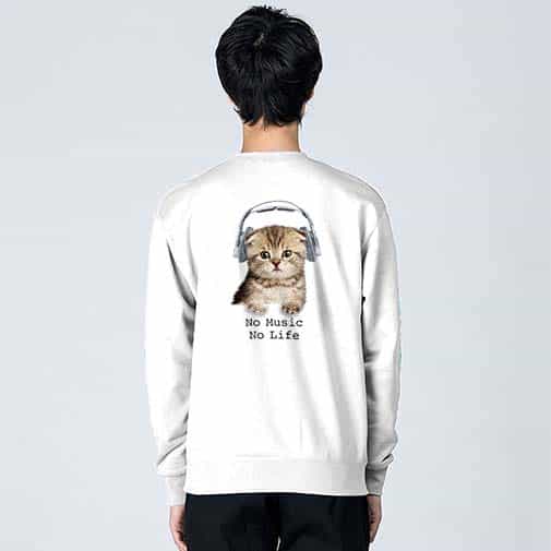 【トレーナー】スコティシュだってNo Music No Life 8.4oz Cotton:100%