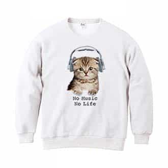 【トレーナー】スコティシュだってNo Music No Life 8.4oz Cotton:100%