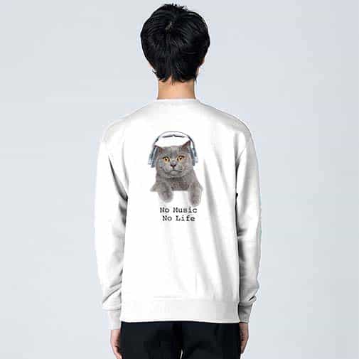 【トレーナー】ブリティッシュだってNo Music No Life 8.4oz Cotton:100%